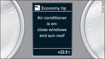 Instrument cluster: Economy tip