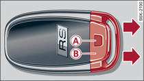 Remote control key: Removing the emergency key