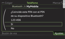 Indicación del PIN para introducir en el móvil