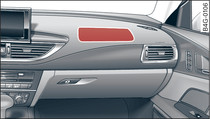 Painel de instrumentos: Airbag do passageiro