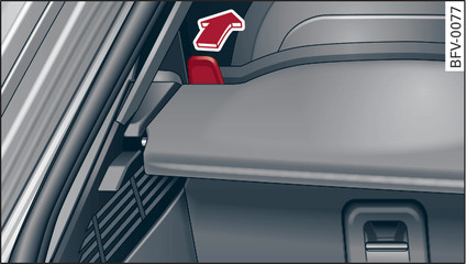 Илл. 64 Деблокировочная рукоятка спинки сиденья (левая сторона)