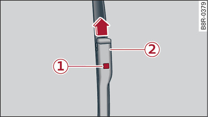 Fig. 39Desmontar las escobillas del limpiaparabrisas