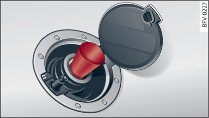 Fig. 209Boca de llenado del depósito con embudo introducido