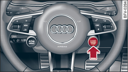 Fig. 66Válido para: TT RS Volante: Tecla START ENGINE STOP