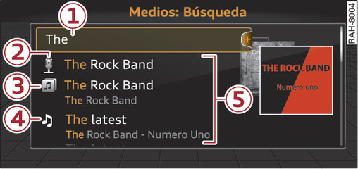 Fig. 170Búsqueda libre: campo de entrada y resultados