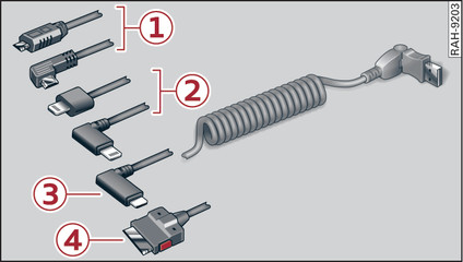 Fig. 163Accesorios Originales Audi: Adaptadores USB