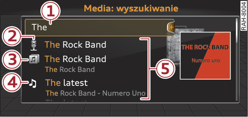 Rys. 170Pole wprowadzania i listy trafień swobodnego wyszukiwania