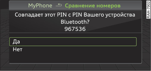 Илл. 140 Индикация PIN-кода для ввода в мобильный телефон